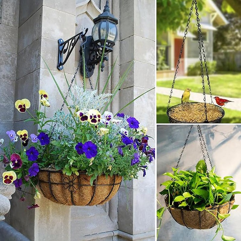 Hanging Chain Set with Hooks, 4 Pack, Black, for Bird