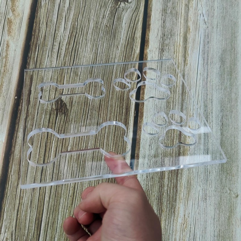 Colini Charcuterie Shape Dog Bone/Paw Router Board Handle Template Acrylic