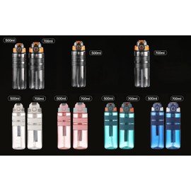 Sports Water Bottle, BPA FREE Tritan Plastic, Leak Proof Water Bottle With Filter, Flip Top, Sports Cup, Drink Bottles (Blue, 700ml)