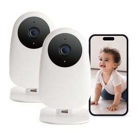 nooie Baby Monitor 2 Pack, Baby Camera Monitor with Phone Access, Video Baby Monitor WiFi Smartphone 2.4G, 1080P HD Night Vision, Two-Way Audio, Motion and Sound Alerts, SD or Cloud Storage