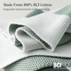 Double Stitch 100% Cotton Twin Size Throw Blanket - Soft