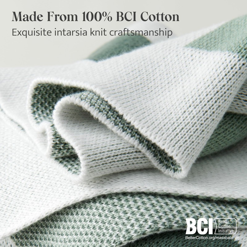 Double Stitch 100% Cotton Twin Size Throw Blanket - Soft