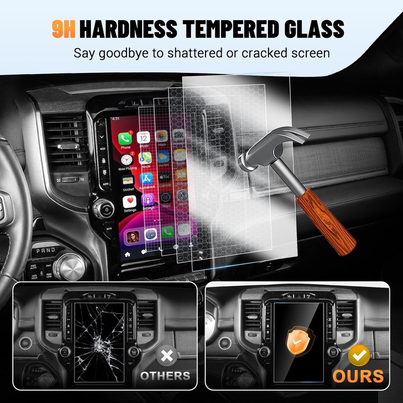 Zaqmru 12 Inch Screen Protector for Dodge Ram 2019-2025 2026,