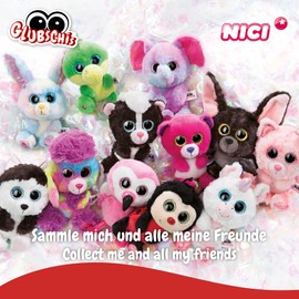NICI 47661 Original – Glubschis Donkey Keyring Donki 9cm – Cuddly Toy Pendant for lanyards, Keychains & Key Holders – Bag Charm, Grey