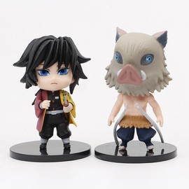 Kamado Tanjirou, Agatsuma Zenitsu, Kamado Nezuko, Kochou Shinob Figure, 6pieces Q Version Figures 10cm/3.9inch Character Model Handicrafts Gift