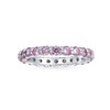 Cubic Zirconia Pink CZ Band Stackable Eternity Anniversary Wedding Band