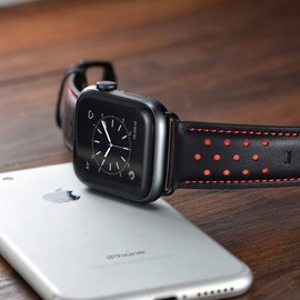 CINORS Leather Band Compatible with Apple iWatch 10 46mm Ultra 49mm 45mm 44mm 42mm Mens Women Vintage Leather Strap Red Dot XL Dressy Bands for iWatch Ultra Series 9 8 7 6 5 4 3 2 1 SE