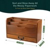 Rustic Wooden Desk Organizer - Vertical File Sorter with 3