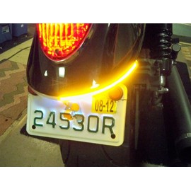 Fender Eliminator Integrated LED Taillight Kit with Tag Light and Bracket for Kawasaki Vulcan Mean Streak - Brake and Turn Signals - Clear Lens