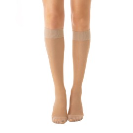 RelaxSan Basic 850P (1 Par - Carne, tg.5) Medias a la rodilla de prevención 140 Den PLUS compresión graduada