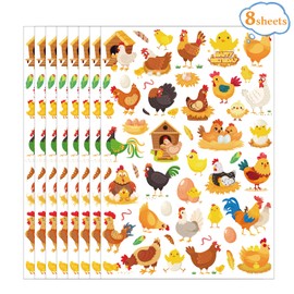 Cute Chicken Temporary Tattoos Stickers - 300+ Pcs Chicken Birthday Party Decorations Favors Supplies Yellow Chick Farm Animals Tattoo Sticker for Kids Classroom Prizes Rewards Gifts Ideal