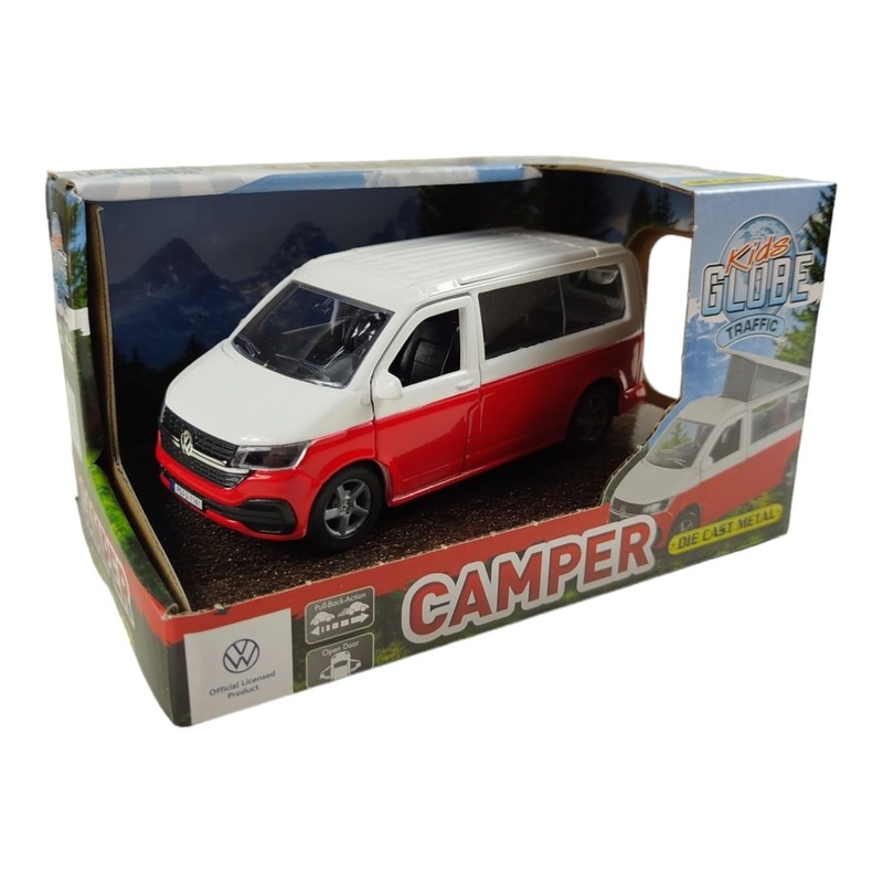 Kids Globe VW Transporter Motorhome Die Cast Pull Back 13.5