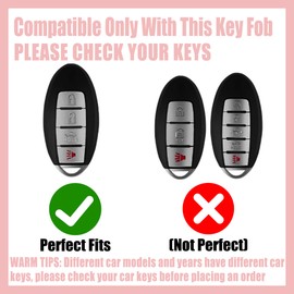 Rayslesan Key Fob Cover with Leather Holder Compatible with Airtag/RFID,Compatible with Nissan Altima Murano Juke Sentra Pathfinder Maxima,RFID Protector,Car Key Accessories(4-Button, Purple)