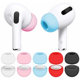 IiEXCEL Small Compatible with AirPods Pro 2nd 1st Ear Tips Buds, Soft Silicone Rubber Replacement Eartips Wing Gel Earplug Compatible with AirPods Pro 2 1st - Black White Pink Blue Red S