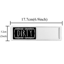 Dishwasher Magnet Clean Dirty Sign, Strong Magnet Clean Dirty Magnet for Dishwasher, Large Text Easy to Read Non-Scratch Magnetic Indicator Kitchen Decor (Silver Leaves)