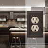 AMERELLE 84DVB Steps Single Duplex Cast Metal Wallplate in Aged