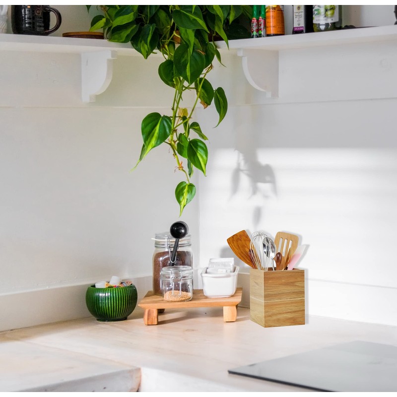 Spiretro Acacia Wood Kitchen Utensil Holder & Organizer – Countertop