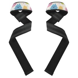 Lindas correas de muñeca de levantamiento de monstruos de dibujos animados de 26 pulgadas, antideslizantes, para levantamiento de pesas, levantamiento de peso, ejercicio, entrenamiento de fuerza