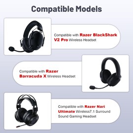 Toxaoii Replacement Audio Aux Cable Compatible with Razer BlackShark V2 X/Pro, Nari Wireless, Nari Ultimate Wireless Gaming Headset, 3.5mm Aux Cord, Gold Plated Right Angle Connector (5 FT, Black)