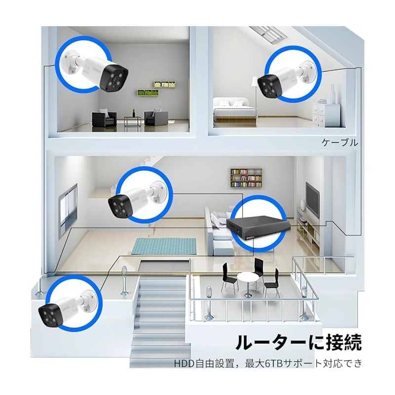 POE Security Camera, 4K/8 Megapixels, Two-way Calling, 130° Wide Angle,