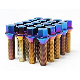 Wheelmate 40603B Mevius Lug Bolt, Set of 20, Black, 14 x 1.50, 50mm