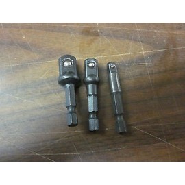 3pc 2" LONG 1/4 3/8 1/2 IMPACT POWER EXTENSION BIT SOCKET SET FITS DEWALT DRILL