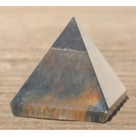 NATURAL BLUE TIGER EYE SMALL GEMSTONE PYRAMID 20-22mm