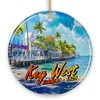 Artistic Key West Ceramic Ornament, Tropical Florida Vacation and Beach
