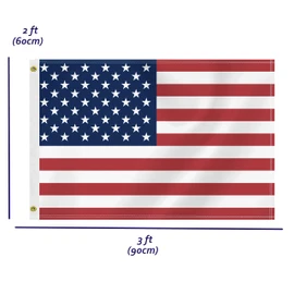 2×3 FT United States Flag, 60×90 CM Medium 100D Americans Outdoor Banner,Tiny Doube Side Printing Decor For Patio Garden With Brass Gromment