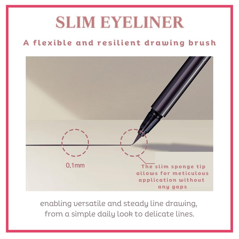 [thebom] Ultra-Fine Slim Eyeliner Waterproof Liquid Eye Makeup (Brown, 1ea)