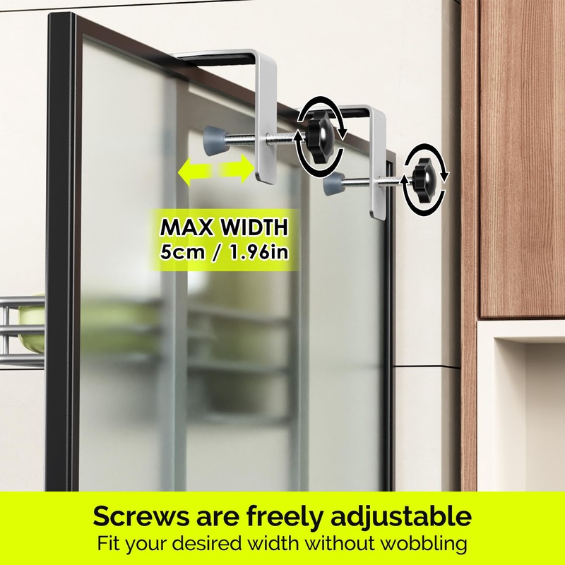 Orimade Over The Door Shower Caddy Adjustable 3 Tier Silver,Bathroom