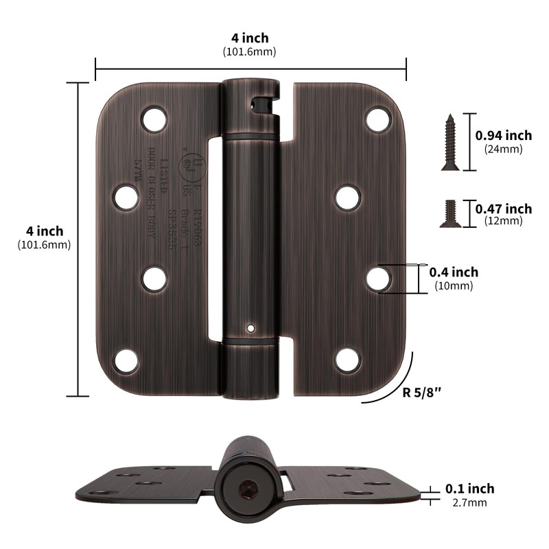 goldenwarm 4pack Door Hinges Oil Rubbed Bronze 4 Inch Self