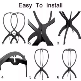 Unbranded Collapsible Wig Stand Portable Wig Stand, Wig Dryer-3PCS New