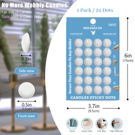 Taper Candles Sticky Dots - White Candle Wax Dots -Taper Candle Waxde Adhesive - Secure Your Candles to Any Holder (96Pack)