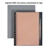 Agenda Diaria De Espiral Con Bolígrafo 2026 Personalizada Portada Rosa