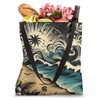 Tropical Beach and Ocean Waves Stylish Abstract Art Design Tote