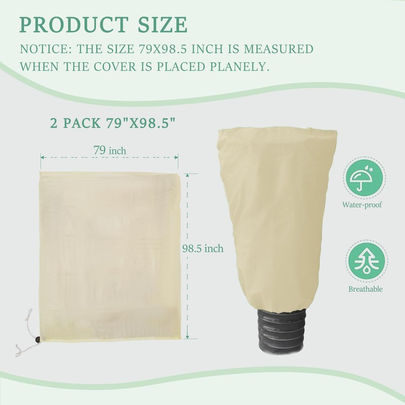 DewGami Thickened Winter Plant Covers Freeze Protection,79''×98.5''Large Anti-Freezing Blankets for