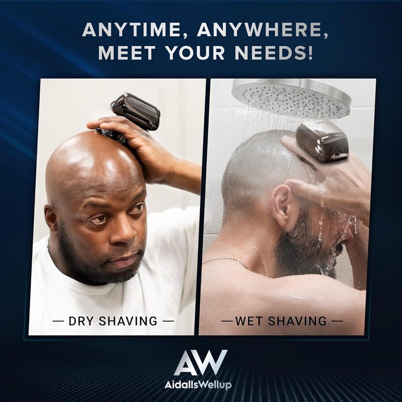AidallsWellup Waterproof Electric Head Shaver for Bald Men - 6D