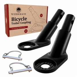 WEIDEBACH® 2x Stable bike trailer hitch with black safety pin, high driving stability, bike trailer hitch for any standard stroller, prevents excessive rocking