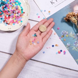 Ornaland 4mm Polymer Clay Heishi Beads 24 Colors Flat Round Vinyl Disc Beads Loose Spacer Beads for Hawaiian Bracelet Necklace Jewelry Making