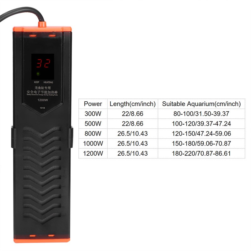 Digital Display PTC Explosion proof Heater Rod for Aquarium Fish