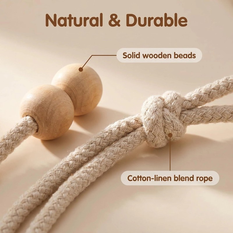 CavspkArt 4Pcs Curtain Tiebacks, Adjustable Rope Tie Backs for Curtains