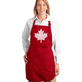 LA POP ART Word Art Apron - Lyrics to Canadian National Anthem Word Art Red