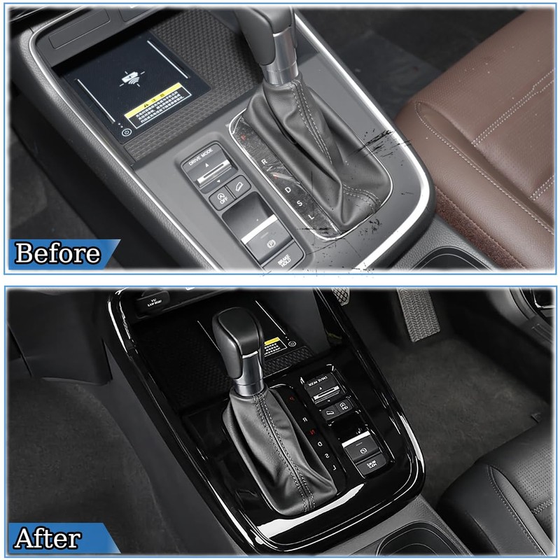 MUXEE 2PCS Center Console Frame Gear Shift Panel Cover Trim