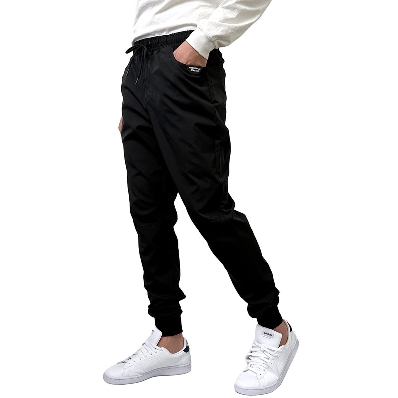 Southpole Men's Quick Dry Basic Nylon Jogger Pants, Lightweight, Water