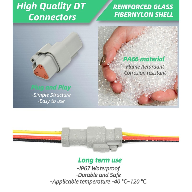 ALFCI 116PCS Deutsch DT Connector Kit, 2 3 4 6