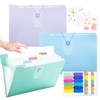 3 Pcs Expanding File Folder 12-Pocket Document Organiser for Paperwork
