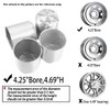 Rheedal 4Pcs 4.25inch Brushed Aluminum Trailer Wheel Center Cap Push