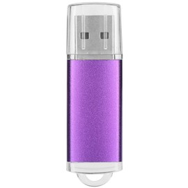 USB Flash Drive Transparent Cover Purple Portable Storage Memory Stick for PC Tablet64GB