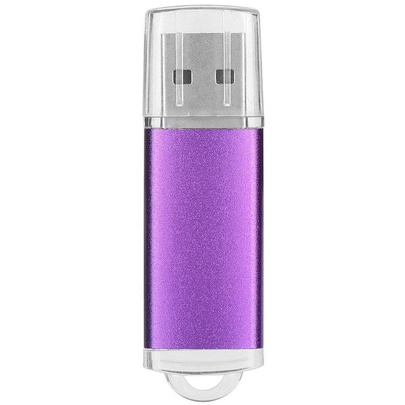 USB Flash Drive Transparent Cover Purple Portable Storage Memory Stick